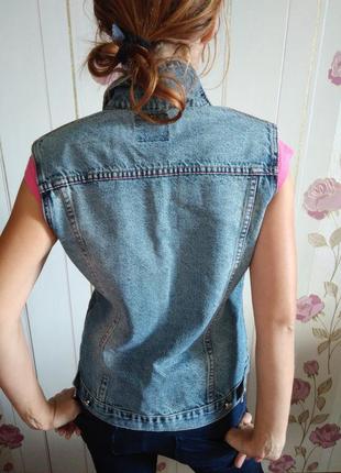 Стильна джинсова безрукавка, жилетка denim chic, джинсовка4 фото