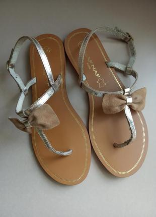 Босоніжки сандалі naf naf paris (37) з натуральної шкіри та замші оригінал жіночі