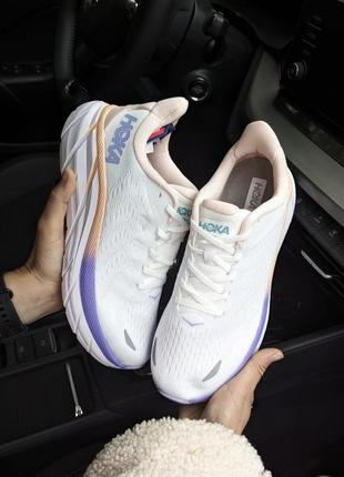 Женские кроссовки hoka белые кеды хокка весенние летние демисезонные демисезон низкие текстильные рефлективные сетка легкие топ качество