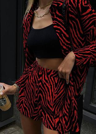 Костюм принт рубашка шорты разные цвета2 фото