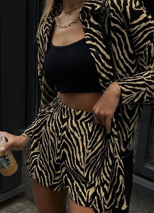 Костюм принт рубашка шорты разные цвета4 фото