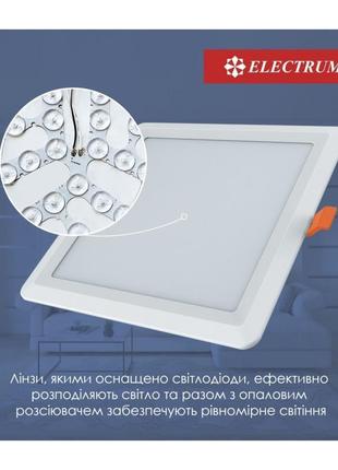 Світильник вбудований світлодіодний electrum quadro m 9w 4000к (b-ld-1960)6 фото