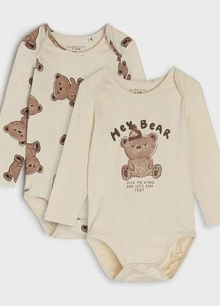 Набор бодиков в принт мишки