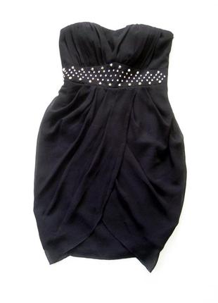Чёрное коктейльное мини платье vila clothes