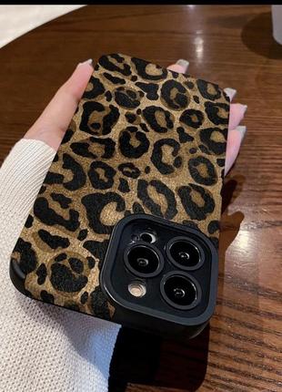 Супер мягкий силиконовый леопардовый чехол на iphone 13,15pro max