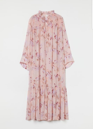 Длинное платье макси на подкладе в цветочный принт h&m
