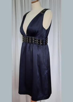 Шёлковое элегантное тёмно синее платье whistles london3 фото