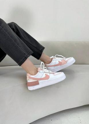 Кроссовки nike air force shadow white/light pink