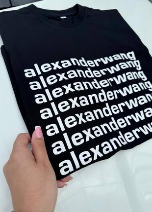 Черный оверсайз футболка alexanderwang хлопок туречковая премиум