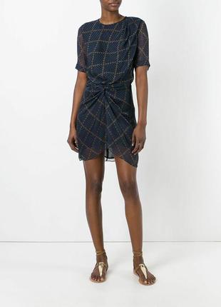 Isabel marant etoile шовкове коротке міні плаття вечірнє коктельне синього кольору в геометричний принт шовк оригінал р 36 xs s