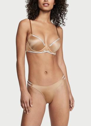 Оригинал original victoria’s secret виктория сикрет трусики стринги классика бежевые с камнями сваровски размер xs s m vs victoria secret
