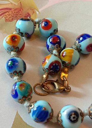 Браслет винтажный миллефиори муранское стекло