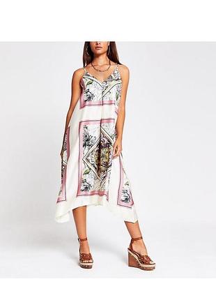 Новый сарафан пляжный миди цветочный принт river island размер 50-52