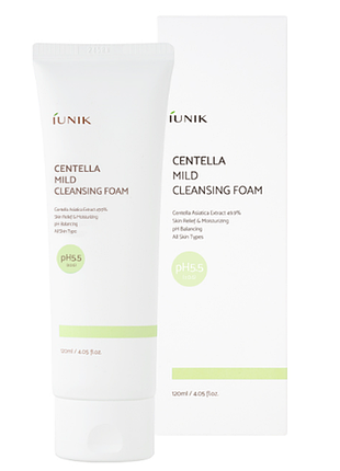 Iunik centella mild cleansing foam м'яка очисна пінка для вмивання з центелою