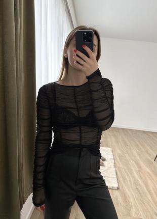 Полупрозрачный лонгслив h&m