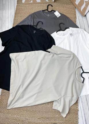 Базовая хлопковая футболка в разных цветах regular fit h&m