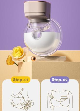 Электрический беспроводной молокоотсос бесшумный, удобный и без bpa для грудного вскармливания