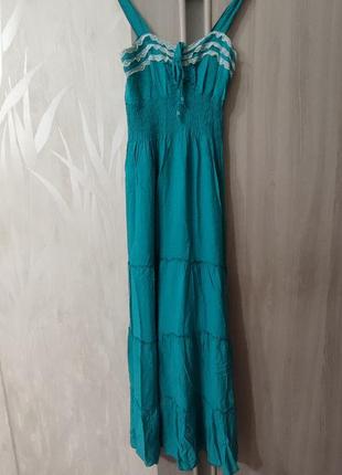 Сарафан коттон бирюзового цвета