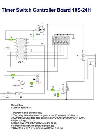 Timer switch controller board 10s-24h 7