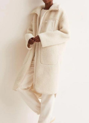 Новое пальто меховое тедди h&m куртка мех тедди teddy овчина шерпа пушистый флис