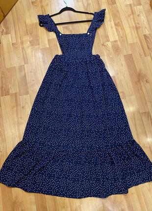 Сарафан длинный на бретельках с крылышками