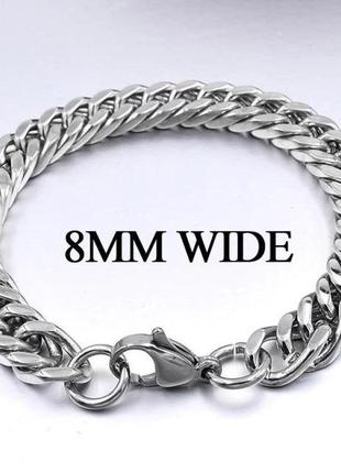 Браслет  из нержавеющей стали moorvan  8 мм  длинна 20 см