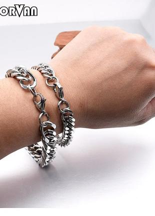 Браслет  из нержавеющей стали moorvan  8 мм  длинна 20 см3 фото