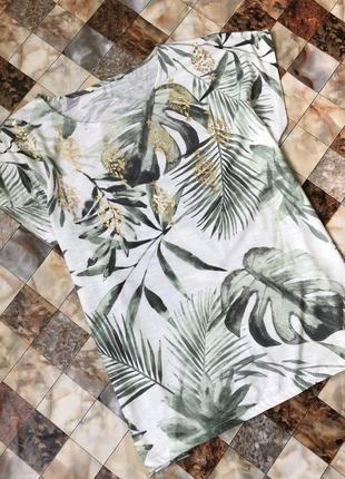 Футболка тропический принт