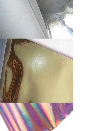 Широкий зеркальный чокер , кожаный металлик чокер ручной работы из натуральной кожи