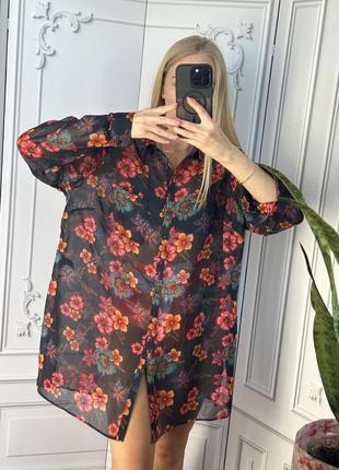 Шифонова дуже гарна сорочка , накидка