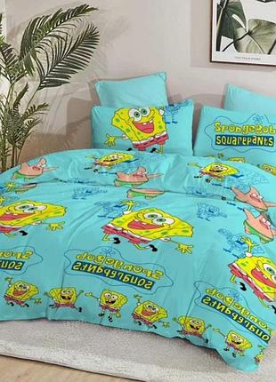 Евро пододеяльник 200х220 губка боб квадратные штаны спанч боб бязь голд люкс виталина