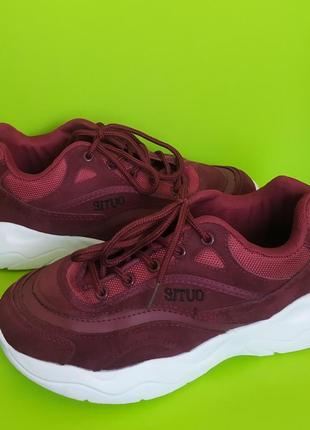 Бордовые марсала кроссовки situo, 37