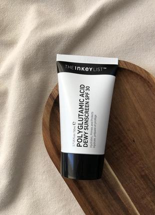 Зволожуючий сонцезахисний крем the inkey list polyglutamic acid spf30, 50ml