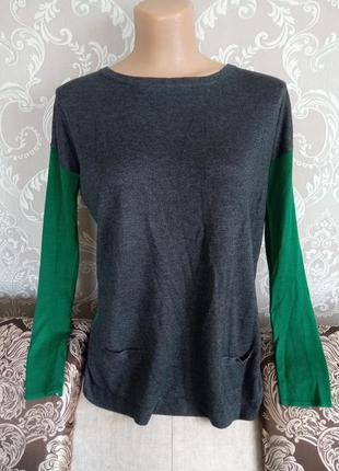 Вільний двокольоровий джемпер светр кофта