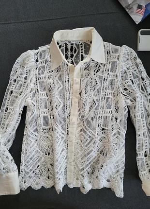 Блузка zara кружевна