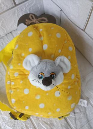 🐭детский рюкзак с мышкой велюровый