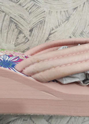 Вьетнамки женские розовые на танкетке б407 уценка6 фото