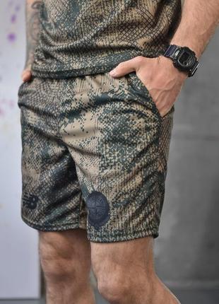 Костюм летний stone island x new balance khaki! комплект мужское лето! хит!8 фото
