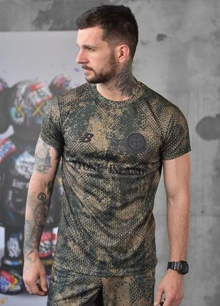 Костюм летний stone island x new balance khaki! комплект мужское лето! хит!4 фото