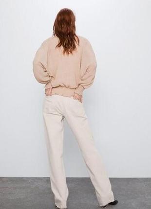 Блузка зара жатка блуза з високим коміром еластичними деталями zara