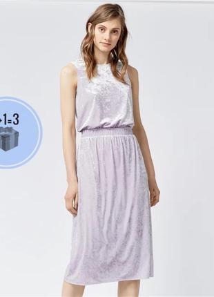 Велюровое платье миди warehouse