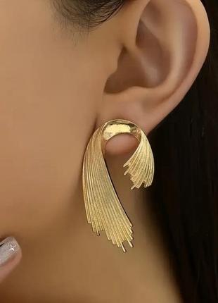 Серьги бижутерия золотистые