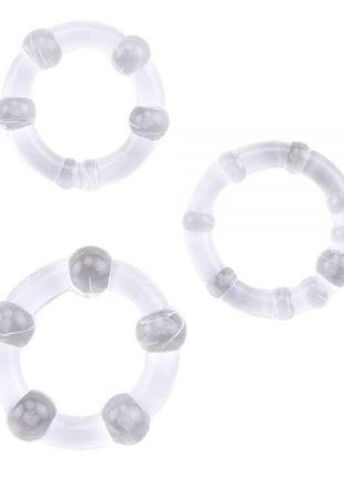 Набор эрекционных колец beaded cock rings, clear