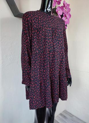 Вискозное платье zara из животный принт4 фото