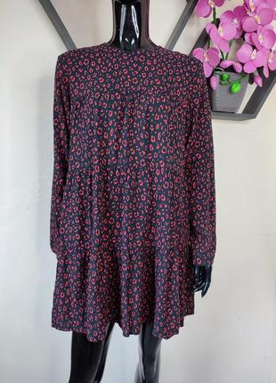 Віскозна сукня плаття zara з тваринний принт