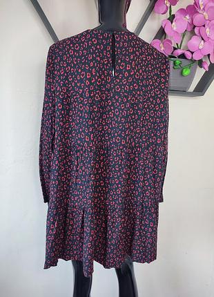 Вискозное платье zara из животный принт7 фото