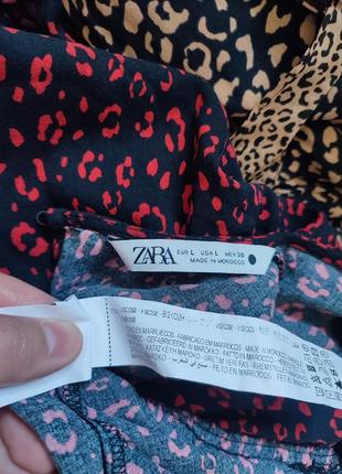 Вискозное платье zara из животный принт8 фото