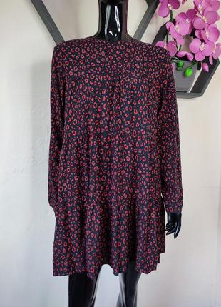 Вискозное платье zara из животный принт5 фото
