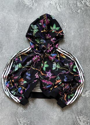 Adidas адідас жіноча кольорова худі кроп топ кофта з капюшоном