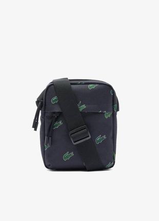 Борсетка lacoste синяя сумка через плечо мужская / женская